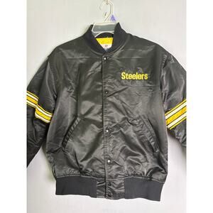 Vintage 80s 90s Starter Pro Line Pittsburgh Steelers Satin Jacket USA Made MensL